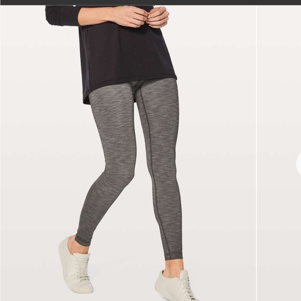 Lululemon Wunder Under Hi Rise Tight 28" Full On Luxtreme Heathered Black 12